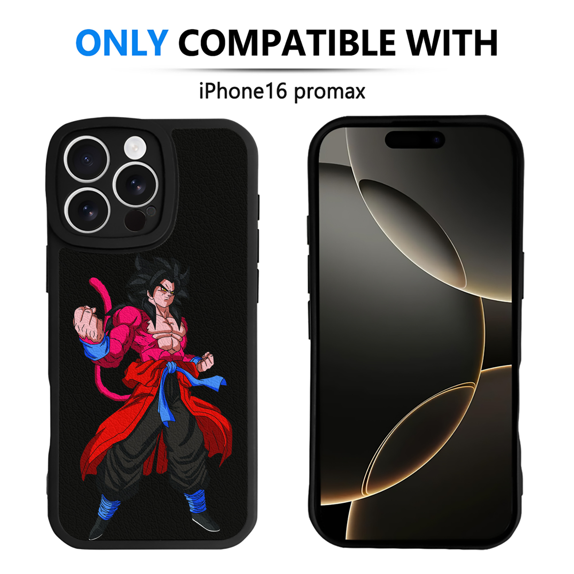 （画像用） ドラゴンボール 孫悟空（そん ごくう）Son Goku カカロット DRAGON BALL Kakarotto 【iPhone 16シリーズ対応】シリコンスマホケース（レザー調） 材質：シリコン